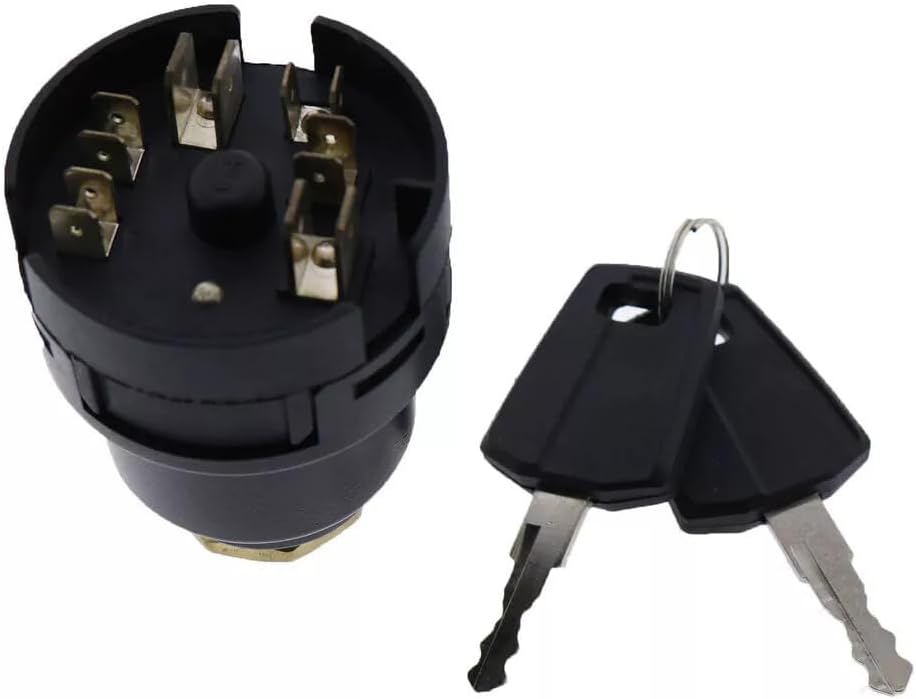 Ignition switch with key 15144740 VOE 15144740 Compatible with Volvo Loaders L350F L45F L60F L70F L90F L110F L120F L150F L180F A25F A30F BL60B EC140E EC180E