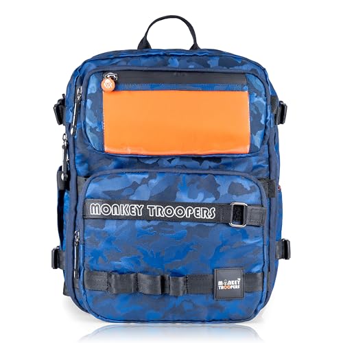 Image of MONKEY TROOPERS Walky Backpack Bag, With Bike-Mountable Skin, 15-Inch Laptop Compartment, Water Resistant, Modifiable Pockets, Touch-Sensitive Navigation Pocket, Travel, Biking, Hiking