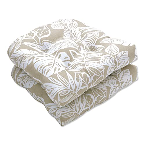 Pillow Perfect Outdoor/Indoor Delray Tufted Seat Cushions (Round Back), 2 Count (Pack Of 1), Natural #TOP13