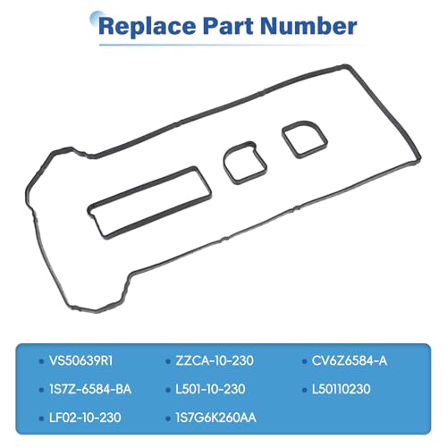 Image of VS50639R1 Valve Cover Gasket Set, Compatible with 2.0L 2.3L 2.5L Escape, Focus, Funsion, Ranger, Transit Connect, Mazda 3, 5, 6, MX-5, CX-7, Tribute, Mercury, Milan