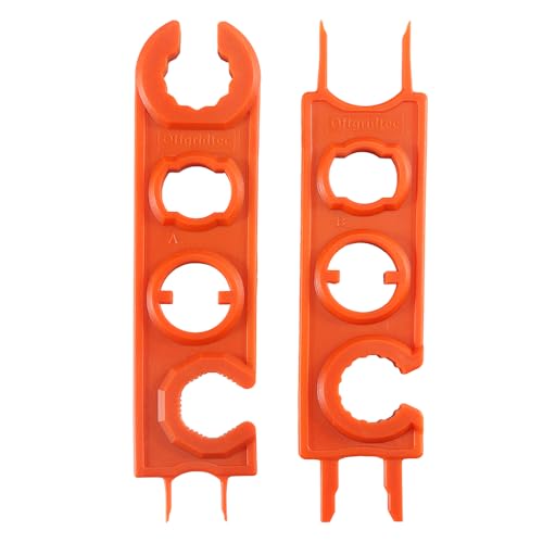 Offgridtec Universal Montageschlüssel-Set für PV-Stecker, 2-teiliges Installationswerkzeug-Set, kompatibel mit 1000V/1500V PV-Steckern, ideal für Kabelzugentlastung und Steckermontage, Orange