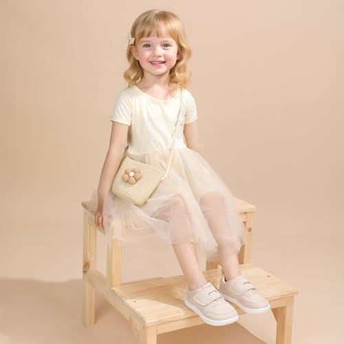 Toddler Wide Toe Box Barefoot Shoes Boys Girls Zero Drop,Baby First Walking Shoes Little Kids Sneakers Non-Slip Preschool Running Tennis Canvas Casual Preschool Outdoor Activities2