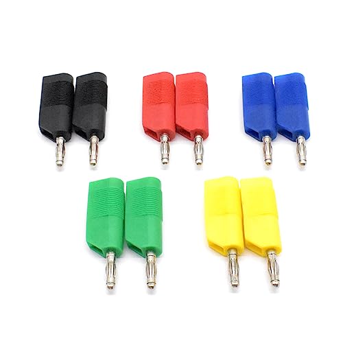 Image of zhenyu 10Pcs 4mm Banana Plugs Male Stackable Connector Speaker Cable Adapter with Solderless Screw Connection for Multimeter Test Leads Probes 5 Colors