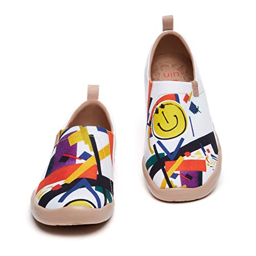 Image of UIN Women's Artistic Slip-On Shoes Vibrant Floral Casual Loafers Lightweight Comfortable Travel Footwear