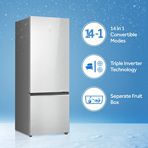 Haier 376 L 3 Star Double Door Bottom Mount Refrigerator(HRB-3964PMG-E, Mirror Glass,Glass Door, Con amazinggiftidea-com