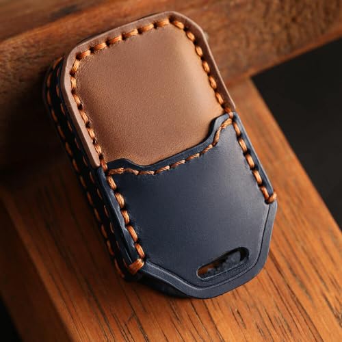 Image of keyzone dual leather key cover for Swift, DZire, Baleno, Ertiga, Grand Vitara, Brezza, Fronx, Jimny XL6, Ignis, Glanza, Urban Cruiser Hyryder, Rumion 2 button smart key