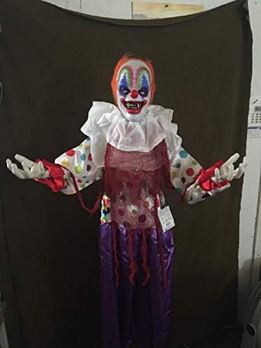 ghi Halloween Talking Creepy Clown with Animated Head and Arms Standing Prop Decoration