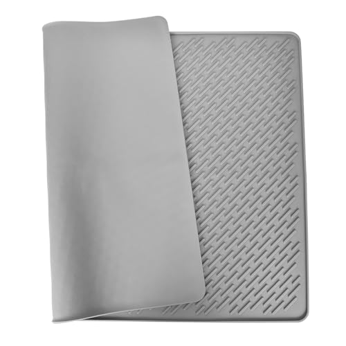 Katzenklo Matte70x50CM, Silikon Katzenstreu Matte, Katzenmatte Schichte Non-Slip Wasserdichte, Schichte Katzentoilette Matte, Leicht zu Reinigen...