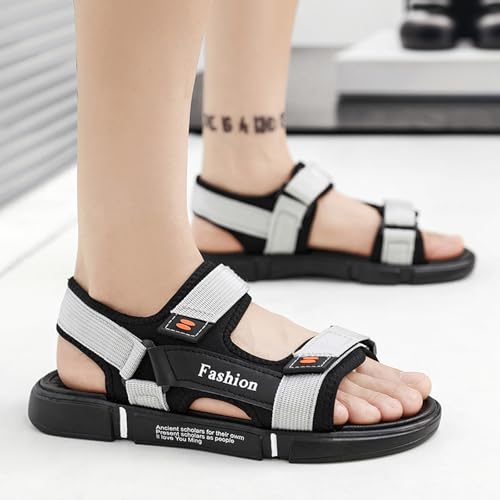 Mens Fashion Flat Sandals Lightweight Comfortable Open Toe Walking Sandals Non Slip Soft Sole Summer Casual Beach Water Shoes 7