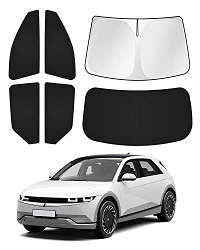 Image of Canvcle Windshield Sun Shade for Hyundai Ioniq 5 2022-2025 2026 Ioniq 5 Accessories Sunshade Side Rear Window Shade Cover Sun Visor Shield Privacy Protection Keep Vehicle Cool Black 6PCS