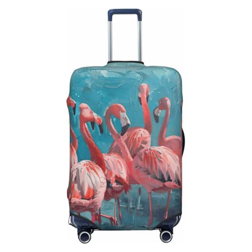 Housse de valise élastique flamants roses Noir L - Protection de bagage à main lavable