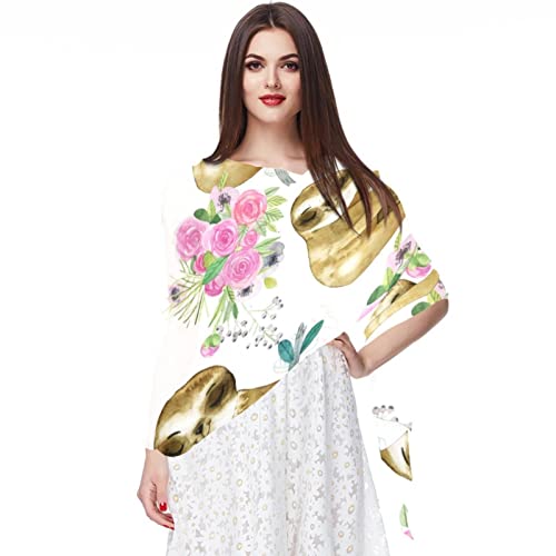 Foulard en mousseline de soie paresseux multicolore une idée cadeau originale femme