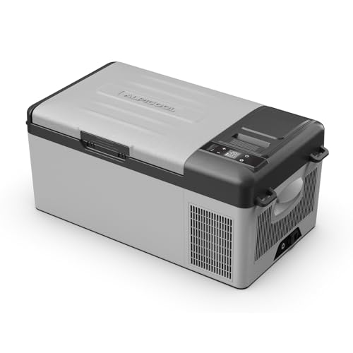 Image of Alpicool Y15E Portable Car Freezer,12 Volt Refrigerator, 17 Quart (15.8 Liter) Fast Cooling 12V Car Fridge, -4℉~68℉ for Outdoor, Camping, RV (Grey&Black)