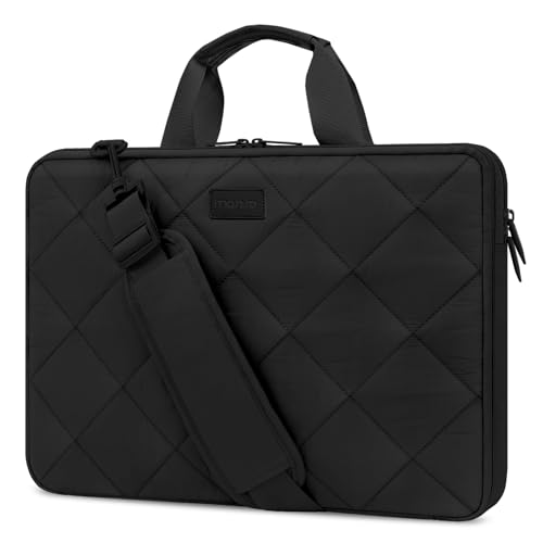 MOSISO Bolsa de ombro de proteção portátil, 15 a 15,6 polegadas, mala acolchoada de camada dupla para computador portátil com fecho de correr anti-roubo, compatível com MacBook Pro de 16 polegadas,