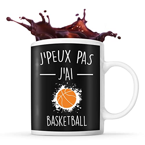 Tazza Basketball | Tazza Regalo Humour j'peux pas Nero