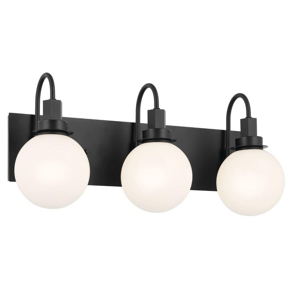 Kichler Hex 3-Light Vanity Light, Modern Light with Opal Glass in