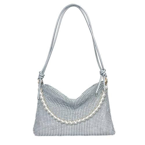 1 Borsa D'Argento E 1 Catena Di Perle, Alla Moda