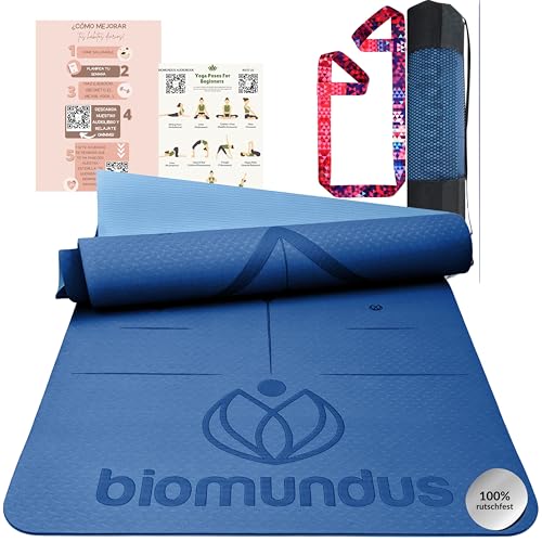 biomundus Esterilla Yoga Mat Antideslizante profesional Esterilla Deporte en Casa Colchoneta...