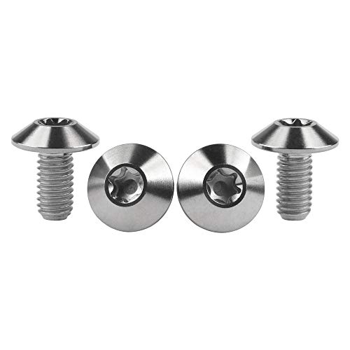 Titanium M4 M5 M6 Button Torx Head Bolt Screw (Silver, M6x12mm)