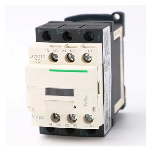 LC1D12CD contacteur 12A 36V DC avec contacts 3NO pour commande de moteur stable