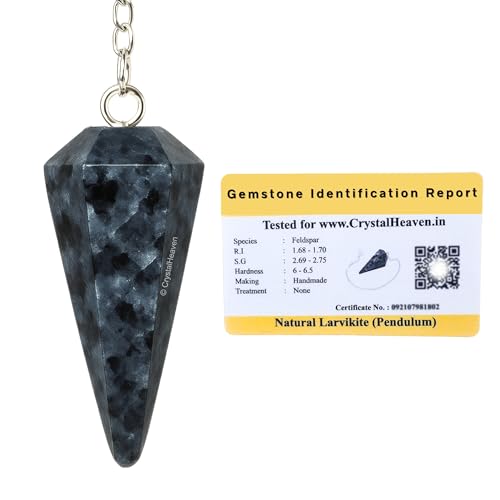 Image of Larvikite Pendulum Dowsing Tool - Natural Crystal Pendulum for Spiritual Guidance - Premium Dowser Pendulum for Accurate Divination and Energy Healing - Perfect for Energy Healing and Chakra Balancing - Handcrafted with Precision and Elegance