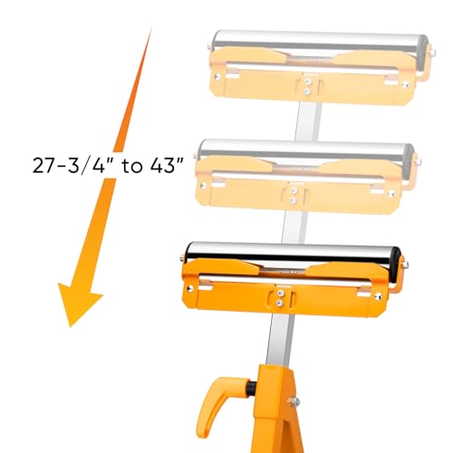 Shall 2-Pack Folding Roller Stand - Heavy Duty 250 LBS Load Capacity - 27.8-43'' Adjustable Height - for Table Saw Outfeed Woodworking 4 Shall 2-Pack Folding Roller Stand - Heavy Duty 250 LBS Load Capacity - 27.8-43'' Adjustable Height - for Table Saw Outfeed Woodworking - Image 4