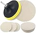 Kicpot Wool Felt Disc Polishing Pads and Backing Pad with M14 Drill Adapter Kit to Grind and Polish Glass Plastic Metal Marble