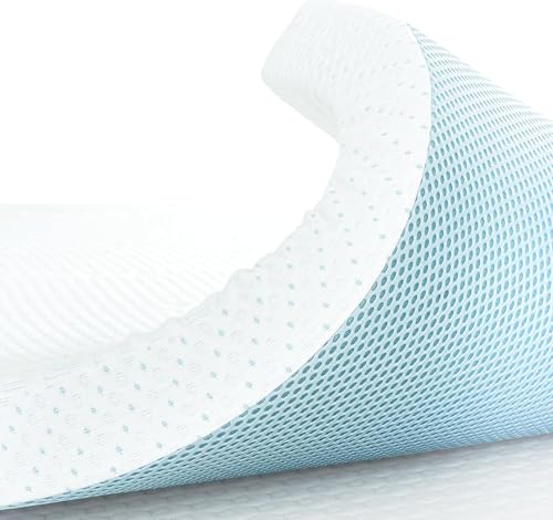 CHUN YI Topper per materasso singolo in memory foam, spessore 5 cm, con copertura antiscivolo e...