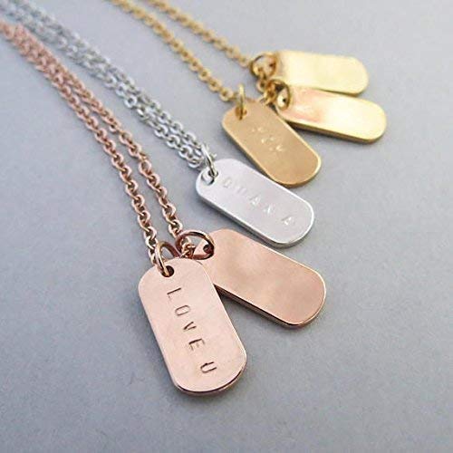 rose gold dog tag pendant