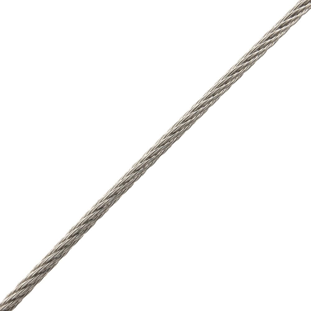 ROPE & CORD Galvanized Steel Cable – 328 ft Wire Rope for Rigging, Towing, and Lifting – 7 X 7 Uncoated (1/16 Inch)