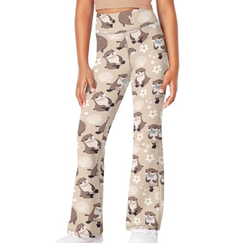 Rnyleeg Girls Flare Leggings 5-14 Years Girls Clothes High Waisted Dance Yoga Flared Pants Soft&Comfortable Leggings for Kids3