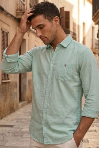 Image of Louis Philippe Men's Cotton Slim Fit Over Dyed Color Depth Comfortable and Durable Soft Handfeel Full Sleeve Solid Casual Shirt