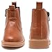 kkdom Boys Girls Waterproof Outdoor Side Zipper Comfort Chelsea Ankle Boots(Toddler/Little Kid/Big Kid) Leather Brown US Size 13 M Little Kid