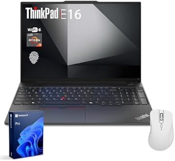 ThinkPad E16 Gen 2 Business Laptop, 16" FHD+, AMD Ryzen 7 7735U, 64GB DDR5 RAM, 2TB SSD, Fingerprint, Backlit Keyboard, HDMI, Wi-Fi 6, Windows 11 Pro, Black, w/Bundle