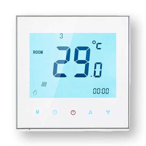 MelkiSmart Wi-Fi Termostato - Serie 1000 Termostato con Pantalla Táctil Programable para Calefacción o Aire Acondicionado - Control Remoto Desde Teléfono Móvil Compatible con Alexa,Google Home,IFTTT