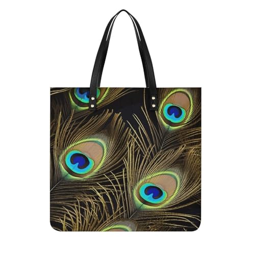 Sac à main tendance plumes de paon idée cadeau idéale en cuir végétalien