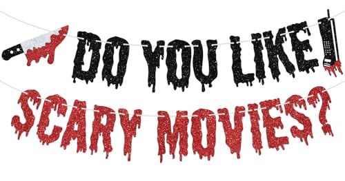 Horror Movie Night Glitter Banner