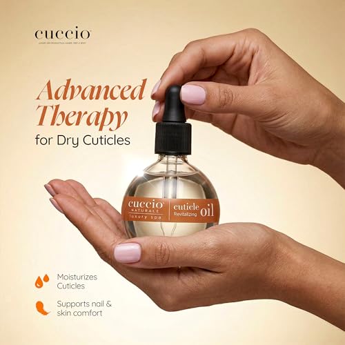 Image of Cuccio Naturale Vanilla Bean & Sugar Revitalizing Cuticle Oil, Lightweight Fast-Absorbing Hydrating Nail & Cuticle Conditioner, Cold-Pressed Oils + Vitamin E, 2.30 Fl Oz