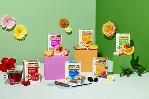 Twinings Superblends Immune Support+ Zinc Blackberry Flavoured Hibiscus & Elderberry Herbal, Caffeine-Free, 16 Tea Bags (Pack Of 6) #TOP5