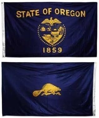 3x5 State of Oregon Double Sided Nylon Flag 3ft x 5ft House Banner PREMIUM Vivid Color and UV Fade BEST Garden Outdor Decor Resistant Canvas Header and polyester material FLAG