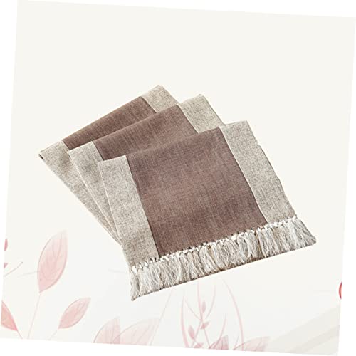 Chemin de table coton et lin résistant nappe lavable antitache pour table à manger - 7