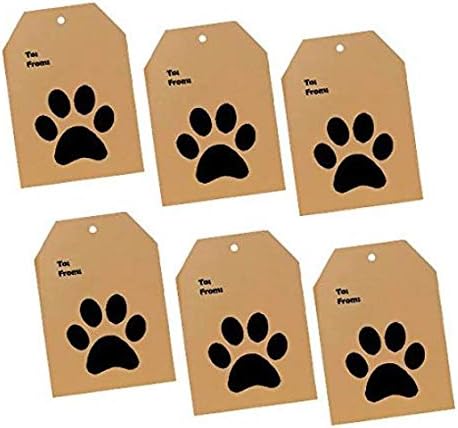 Papel de regalo navideño, etiquetas de regalo de Navidad, paquete de 50 (estampado de pata de balsa)