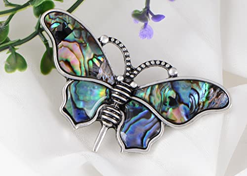 Image of Alilang Abalone Shell Butterfly Insect Brooch Lapel Pins Pendant Scarf Shawl Accessories Wedding Party