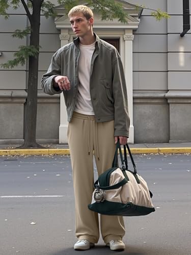 Image of JMIERR Men's Casual Baggy Pants Lightweight Wide Leg Lounge Travel Pants Streetwear with Pockets