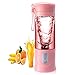 Hefacy Przenośny blender, kubek do sokowirówki USB, minimalny blender do koktajli, smoothies i twardych potraw, dom / biuro / podróż przenośna maszyna do miksowania owoców 420 ml, fioletowa baibao (kolor: różowy)