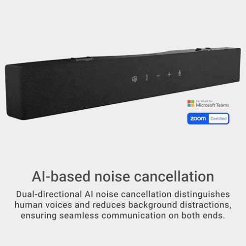 Image of Dell Pro Premium Conferencing Soundbar - SB725 - Controls End /Call /Volume Down /Volume Up /MS Teams, LED Status Indicator, Wired, AI-Based Noise Cancellation, Superior Audio Experience