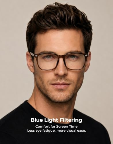 Image of TIJN Blue Light Blocking Glasses for Women Men Square Frame Nerd Eyeglasses Anti Blue Ray Computer Screen Glasses
