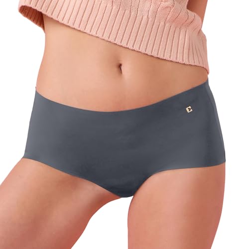 Enamor Women's Nylon Classic Regular Fit Solid Boy Short Panties (Pack of 1) (PS40_Ink Grey_2XL)