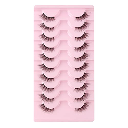Glowing Win Half Lashes Wispy Cat Eye Lashes False Eyelashes Natural Look 10 works Corner Lashes Handmade Soft 3/4 lashes Fake Lashes Strip Lashes Reusable Fluffy Faux Mink Lashes - Image 2