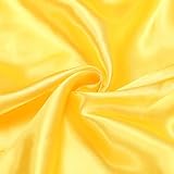 uxcell Yellow Satin Fabric by The Yard, 2 Yards 60' Wide Silky Satin Fabric Solid Satin Cloth Fabric for Bridal Dress Wedding Decorations Crafts Sewing